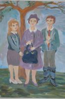 Чекрышева Н. Прогулка в теплую погоду. Гуашь